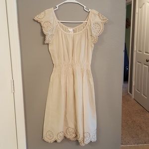 Tan Cap Sleeve Dress